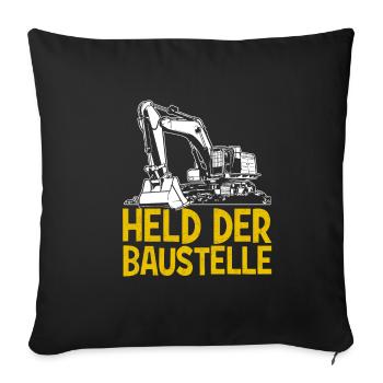 Held der Baustelle - Sofakissenbezug 45 x 45 cm - Schwarz - Vorne