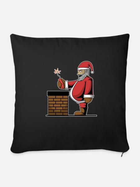 Böser Weihnachtsmann Geschenk Dynamit Schornstein - Sofakissenbezug 45 x 45 cm - Schwarz