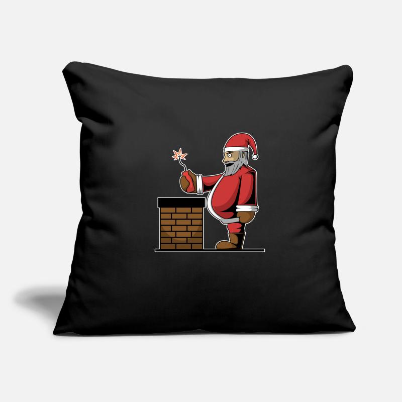 Méchant Père Noël Cadeau Dynamite Cheminée Housse de coussin décorative 45 x 45 cm