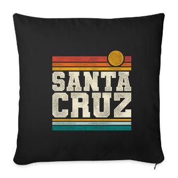 Santa Cruz Sunset California Vacation - Sofa pillowcase 17,3'' x 17,3'' (45 x 45 cm) - black - Front