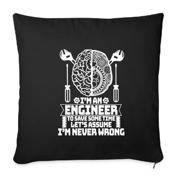 Diplôme d'ingénieur diplôme d'ingénieur cadeau - Housse de coussin décorative 45 x 45 cm - noir - Devant