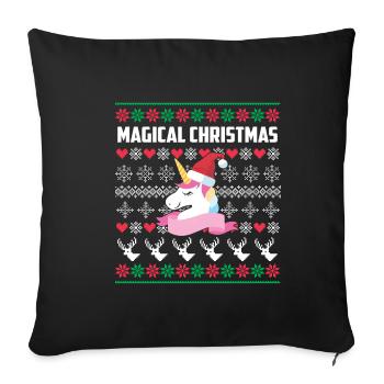 Ugly Christmas Licorne - Housse de coussin décorative 45 x 45 cm - noir - Devant