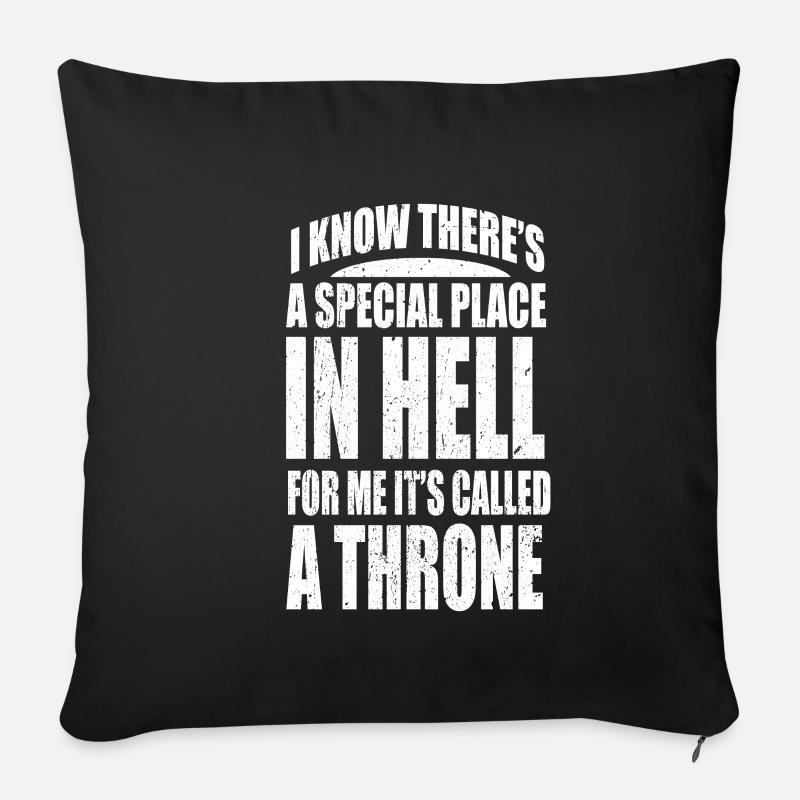 Gothic Teufel Hölle Satan Thron lustige Geschenke - Sofakissenbezug 45 x 45 cm - Schwarz