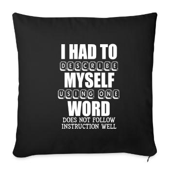 Banane TDAH Distraction Focus nerd cadeau drôle - Housse de coussin décorative 45 x 45 cm - noir - Devant