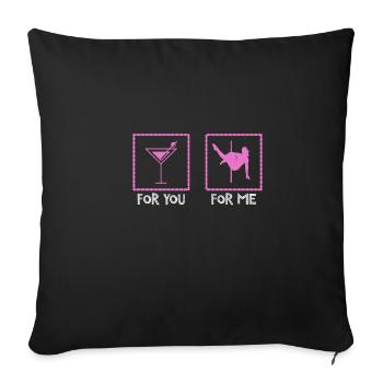 Pole Dance joke pole dance dancer gift - Sofa pillowcase 17,3'' x 17,3'' (45 x 45 cm) - black - Front