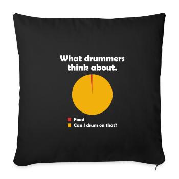 Batteur batterie batteur drôle disant mème - Housse de coussin décorative 45 x 45 cm - noir - Devant