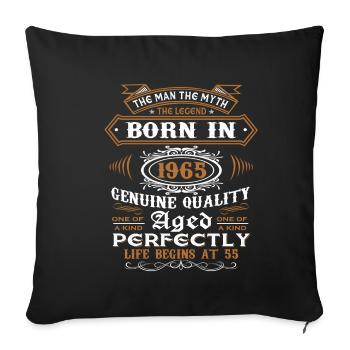 55e anniversaire - Housse de coussin décorative 45 x 45 cm - noir - Devant