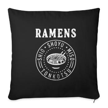 Ramens - Sofakissenbezug 45 x 45 cm - Schwarz - Vorne
