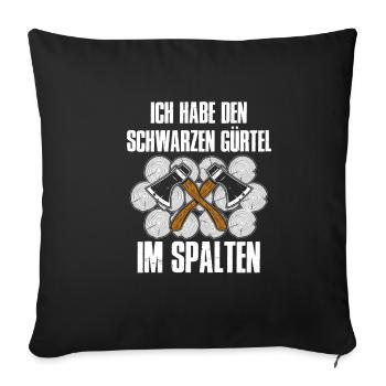 Schwarzen Gürtel im Spalten - Sofakissenbezug 45 x 45 cm - Schwarz - Vorne