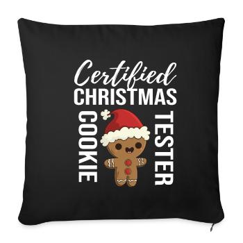 CHRISTMAS COOKIE TESTER GIFT IDEA - Sofakissenbezug 45 x 45 cm - Schwarz - Vorne