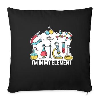 Chemistry in my element - Sofa pillowcase 17,3'' x 17,3'' (45 x 45 cm) - black - Front