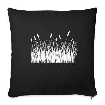 Flora flowers meadow spring - Sofa pillowcase 17,3'' x 17,3'' (45 x 45 cm) - black - Front