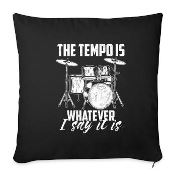Batteur de batterie - Housse de coussin décorative 45 x 45 cm - noir - Devant