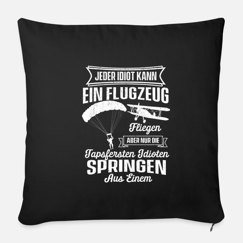 Fallschirm springen Pilot - Sofakissenbezug 45 x 45 cm - Schwarz