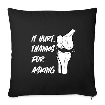 Opération de chirurgie du genou du LCA Ça fait mal - Housse de coussin décorative 45 x 45 cm - noir - Devant