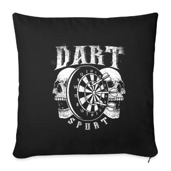 Fléchettes joueur tête de mort Fléchettes Disque Fléchettes Tunier - Housse de coussin décorative 45 x 45 cm - noir - Devant