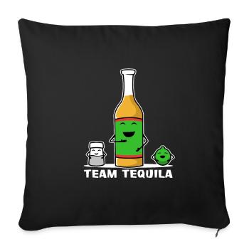 Team tequila group salt lemon - Housse de coussin décorative 45 x 45 cm - noir - Devant