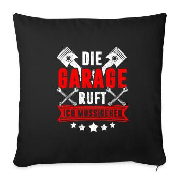 Le garage appelle je dois aller bricoleur - Housse de coussin décorative 45 x 45 cm - noir - Devant