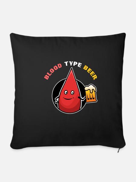 Bluttropfen Blutgruppe Bier - Sofakissenbezug 45 x 45 cm - Schwarz