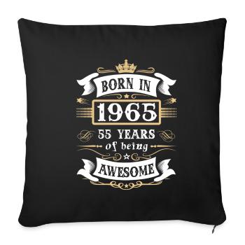 55e anniversaire - Housse de coussin décorative 45 x 45 cm - noir - Devant