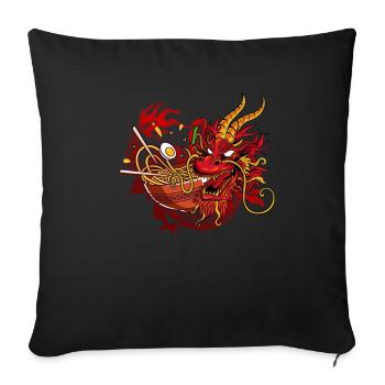 Ramen Drache Japan - Sofakissenbezug 45 x 45 cm - Schwarz - Vorne