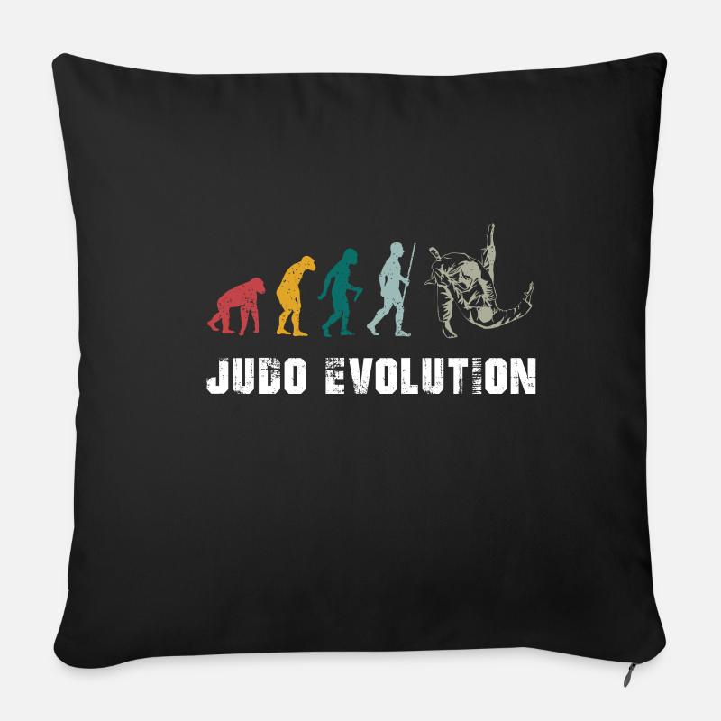 Judo Evolution Judoka Kampfkunst Kampfsport - Sofakissenbezug 45 x 45 cm - Schwarz