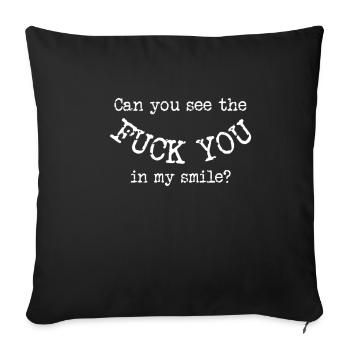 Peux-tu voir le bordel dans mon sourire? - Housse de coussin décorative 45 x 45 cm - noir - Devant