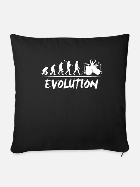 Schlagzeuger Evolution Musik - Sofakissenbezug 45 x 45 cm - Schwarz