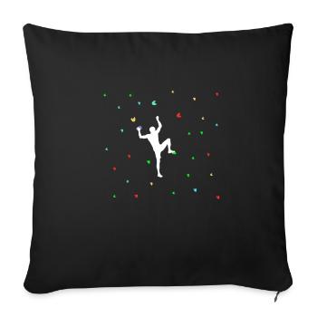 Mur d'escalade d'escalade - Housse de coussin décorative 45 x 45 cm - noir - Devant