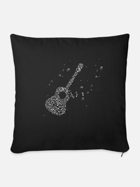 Musiknoten Gitarre - Sofakissenbezug 45 x 45 cm - Schwarz