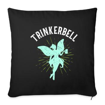 Trinkerbell Geschenk Brautshirt Trinken JGA Team F - Sofakissenbezug 45 x 45 cm - Schwarz - Vorne