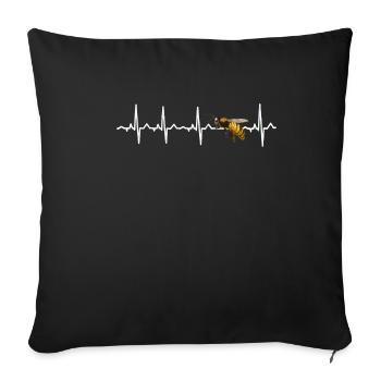 Heartbeat bee bees - Sofa pillowcase 17,3'' x 17,3'' (45 x 45 cm) - black - Front