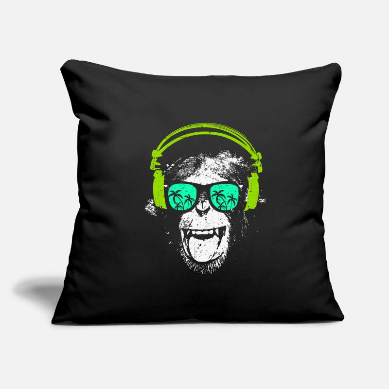 Monkey DJ Housse de coussin décorative 45 x 45 cm