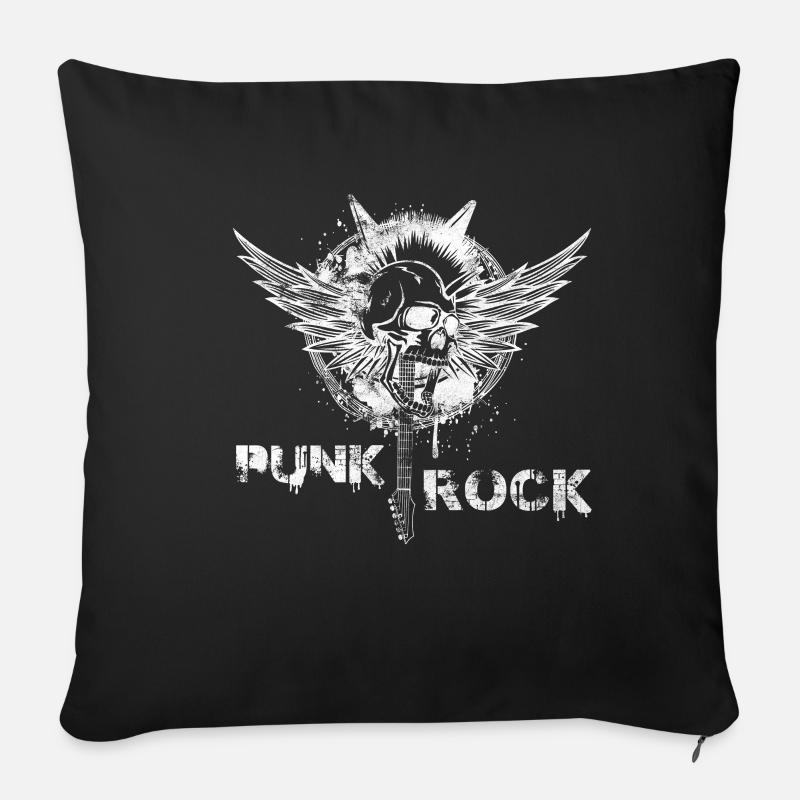 Rocker punk punk rock - Housse de coussin décorative 45 x 45 cm - noir