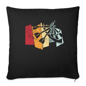 Fléchettes Sport Retro fléchettes flèche - Housse de coussin décorative 45 x 45 cm - noir - Devant