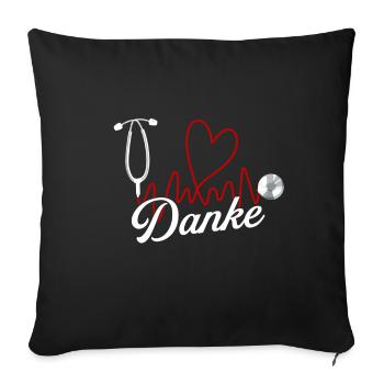 Merci Médecin cardio-battement Médecins - Housse de coussin décorative 45 x 45 cm - noir - Devant