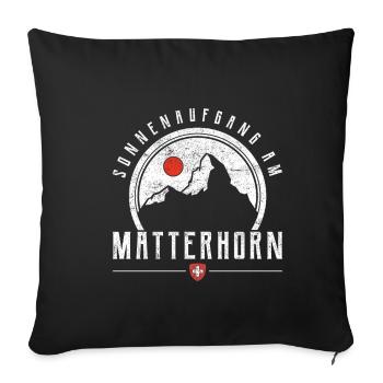 Matterhorn Schweiz Berge - Sofakissenbezug 45 x 45 cm - Schwarz - Vorne
