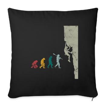 Bouldern Evolution Vintage Bergsteigen Klettern - Sofakissenbezug 45 x 45 cm - Schwarz - Vorne