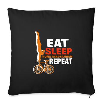 Art Bike - Eat Sleep Art Cycling Repeat - Sofa pillowcase 17,3'' x 17,3'' (45 x 45 cm) - black - Front