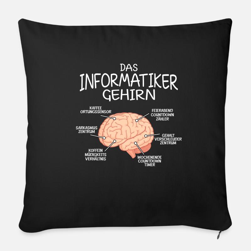 Informatiker Gehirn Informatik - Sofakissenbezug 45 x 45 cm - Schwarz