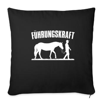 Führungskraft Pferde - Sofakissenbezug 45 x 45 cm - Schwarz - Vorne