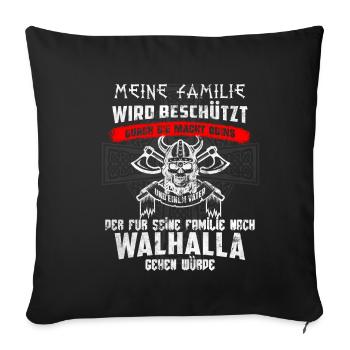 Die Macht Odins - Wikinger & Walhalla Vatertag - Sofakissenbezug 45 x 45 cm - Schwarz - Vorne
