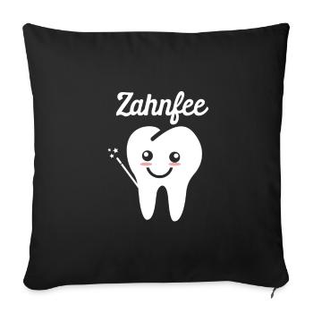 Zahnfee Zahnarzt Ärztin - Sofakissenbezug 45 x 45 cm - Schwarz - Vorne