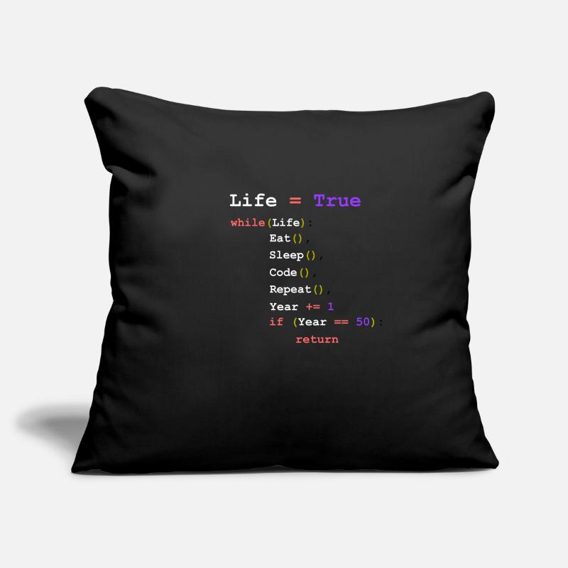 Eat Sleep Code Repeat - Programmierer Sofakissenbezug 45 x 45 cm