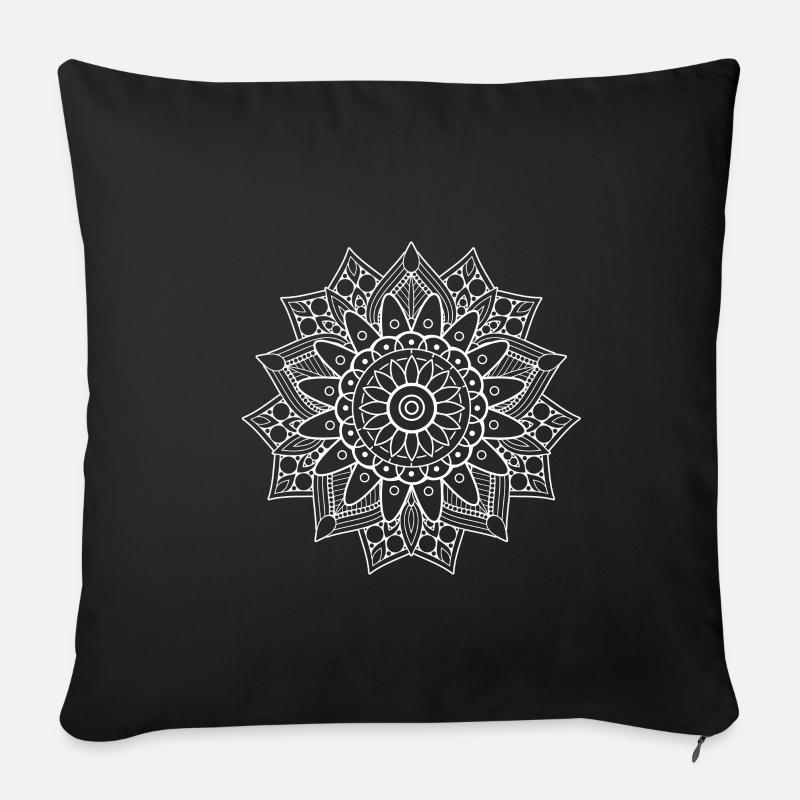 Mandalas Mandala - Sofakissenbezug 45 x 45 cm - Schwarz