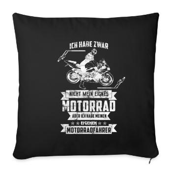 Motorrad Fahrer Frauen Geschenk Motorrad Biker - Sofakissenbezug 45 x 45 cm - Schwarz - Vorne