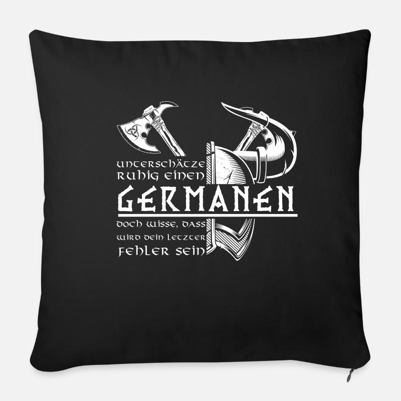 Germanen Vintage Vikinger Design Fan Nordmänner - Sofakissenbezug 45 x 45 cm - Schwarz