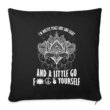Je suis surtout un amour de paix et de lumière et un peu de yo - Housse de coussin décorative 45 x 45 cm - noir - Devant
