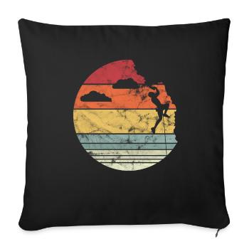 KLETTERN Bouldern Vintage Retro Spruch Geschenk - Sofakissenbezug 45 x 45 cm - Schwarz - Vorne