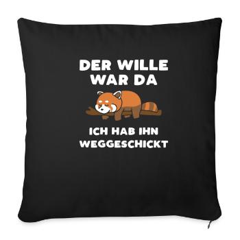 The Will Was There Lazy Red Panda - Sofa pillowcase 17,3'' x 17,3'' (45 x 45 cm) - black - Front